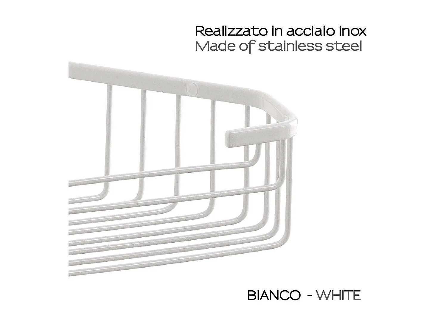 Porte Objets D'angle Pour Douche En Fil D'acier Blanc