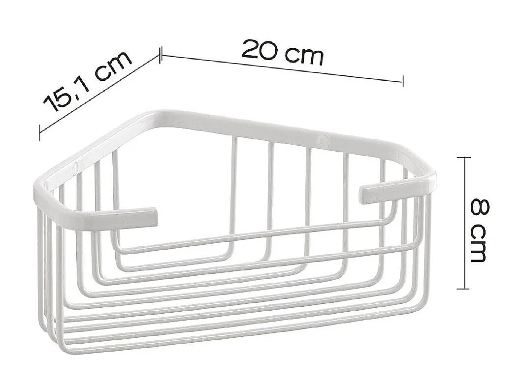 Porte Objets D'angle Pour Douche En Fil D'acier Blanc