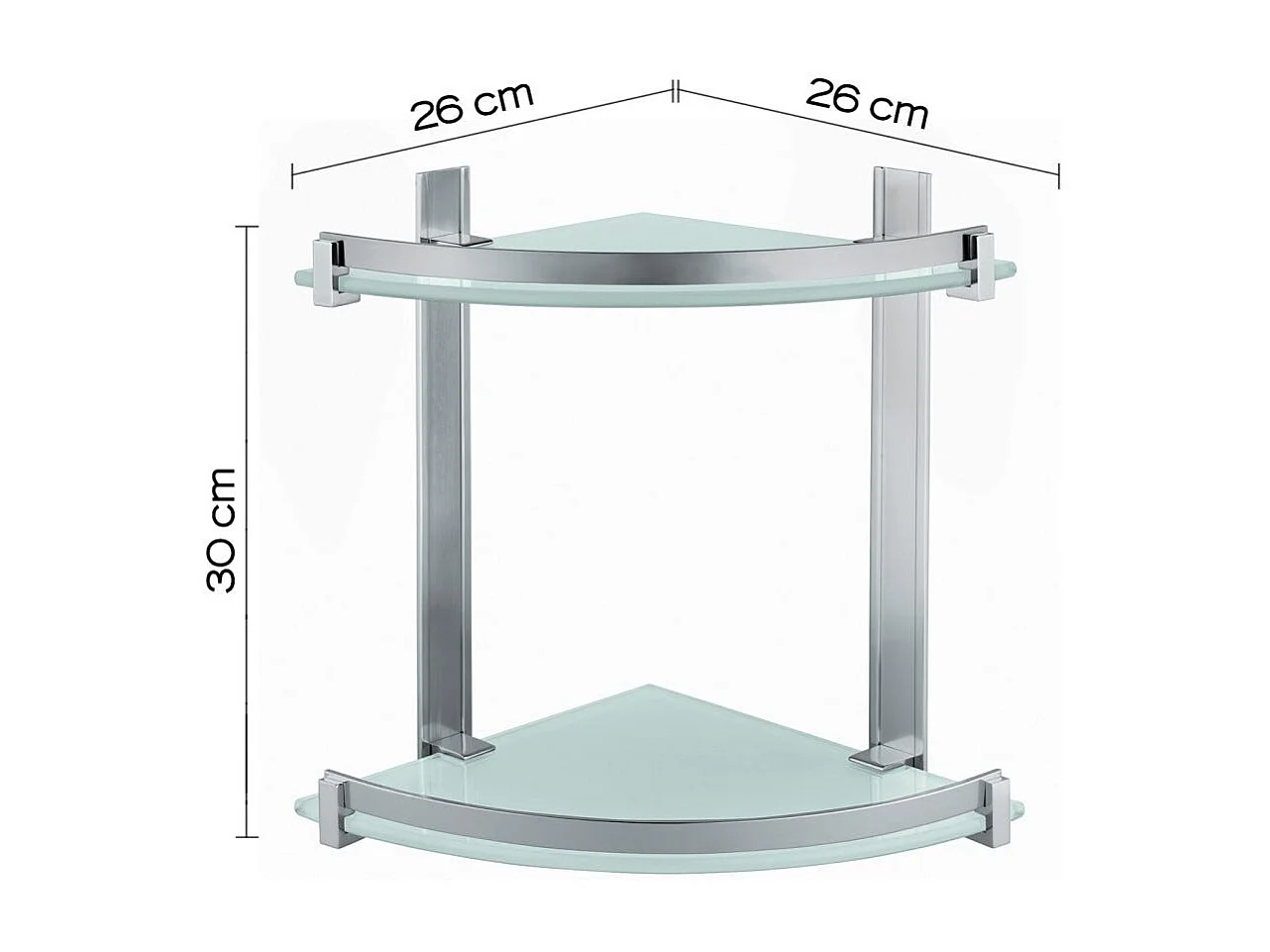 Double Support Angulaire En Aluminium Et Verre | Calatea
