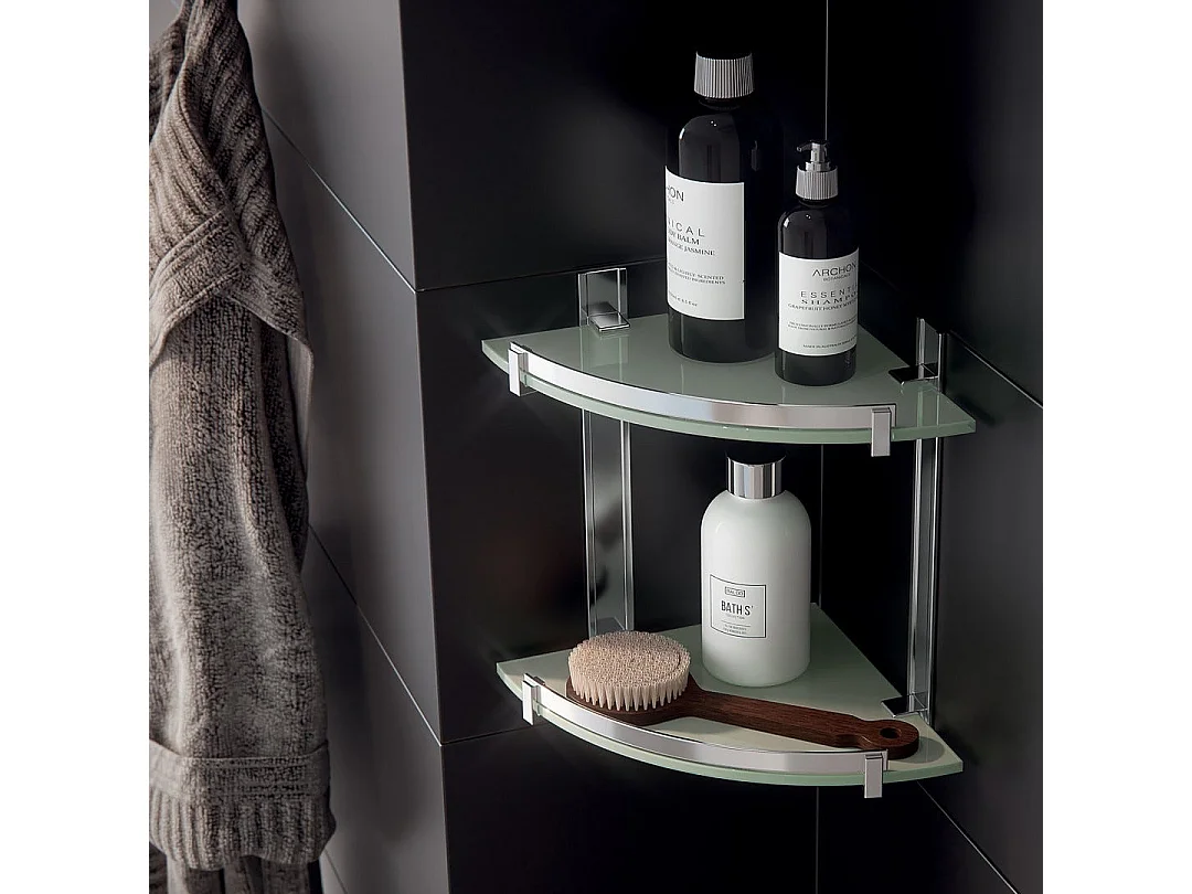 Double Support Angulaire En Aluminium Et Verre | Calatea