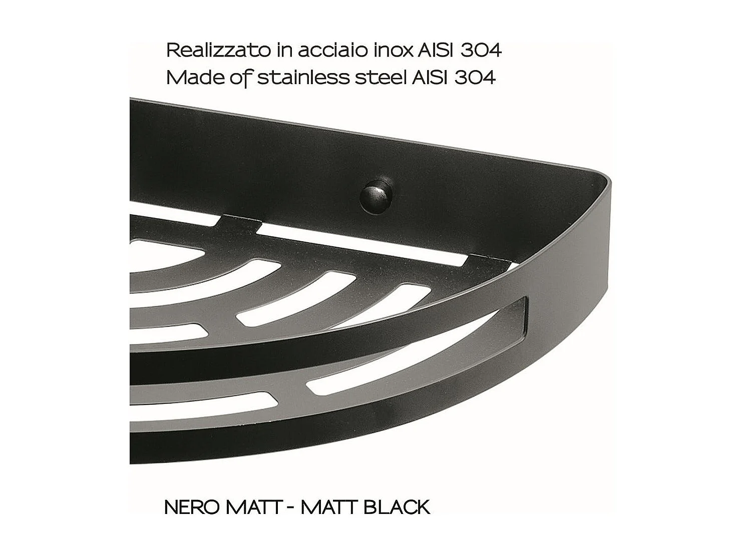 Porte-Objets D'angle Pour Douche En Acier Noir Mat | Tasso