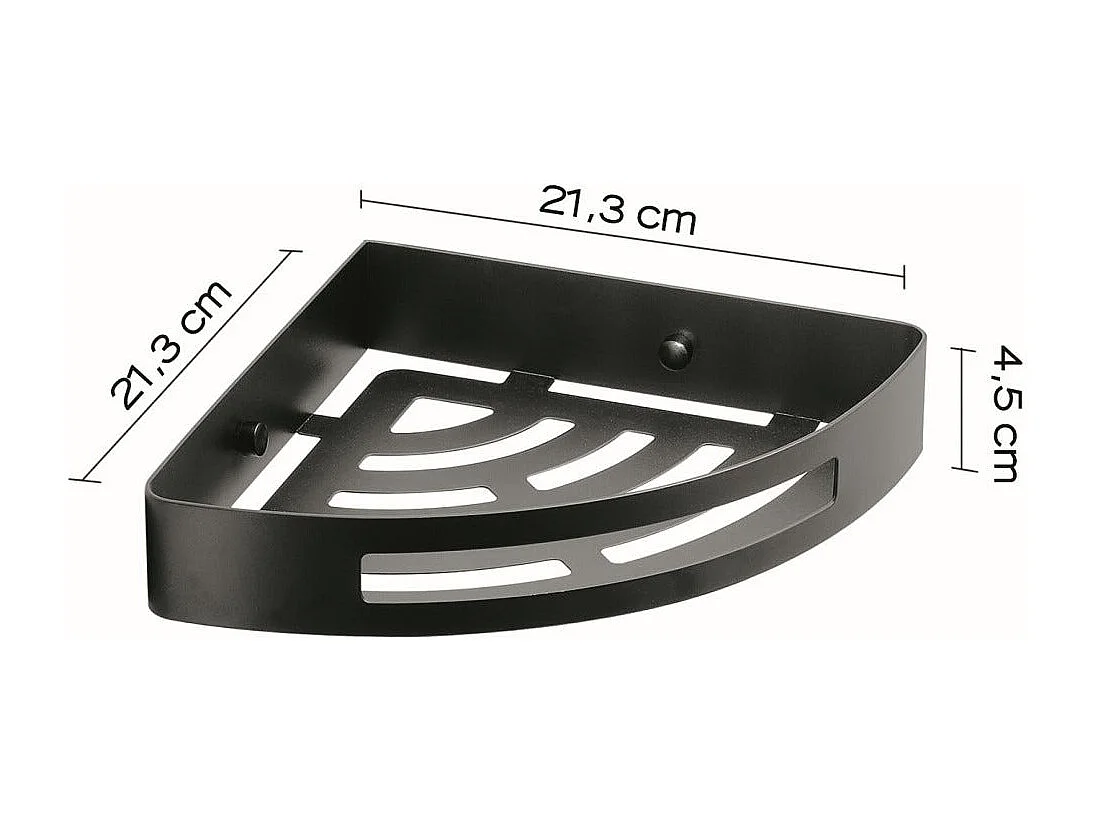 Porte-Objets D'angle Pour Douche En Acier Noir Mat | Tasso