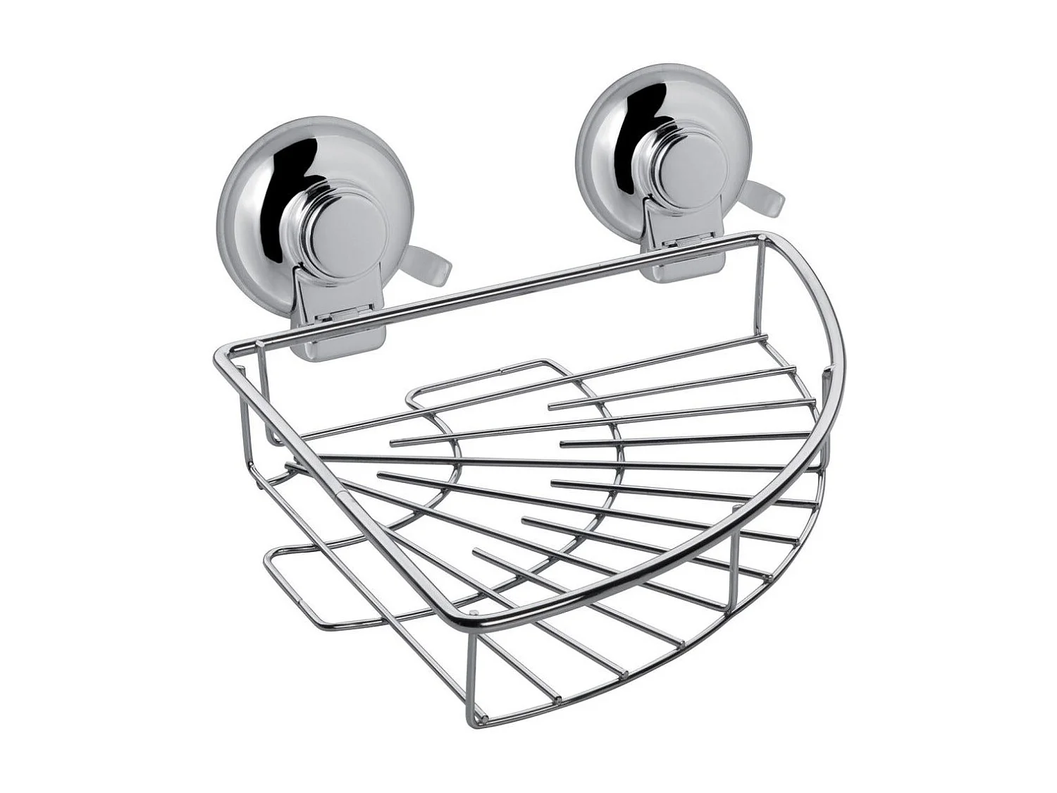 Support D'angle En Métal Chromé Avec Ventouse | Menta