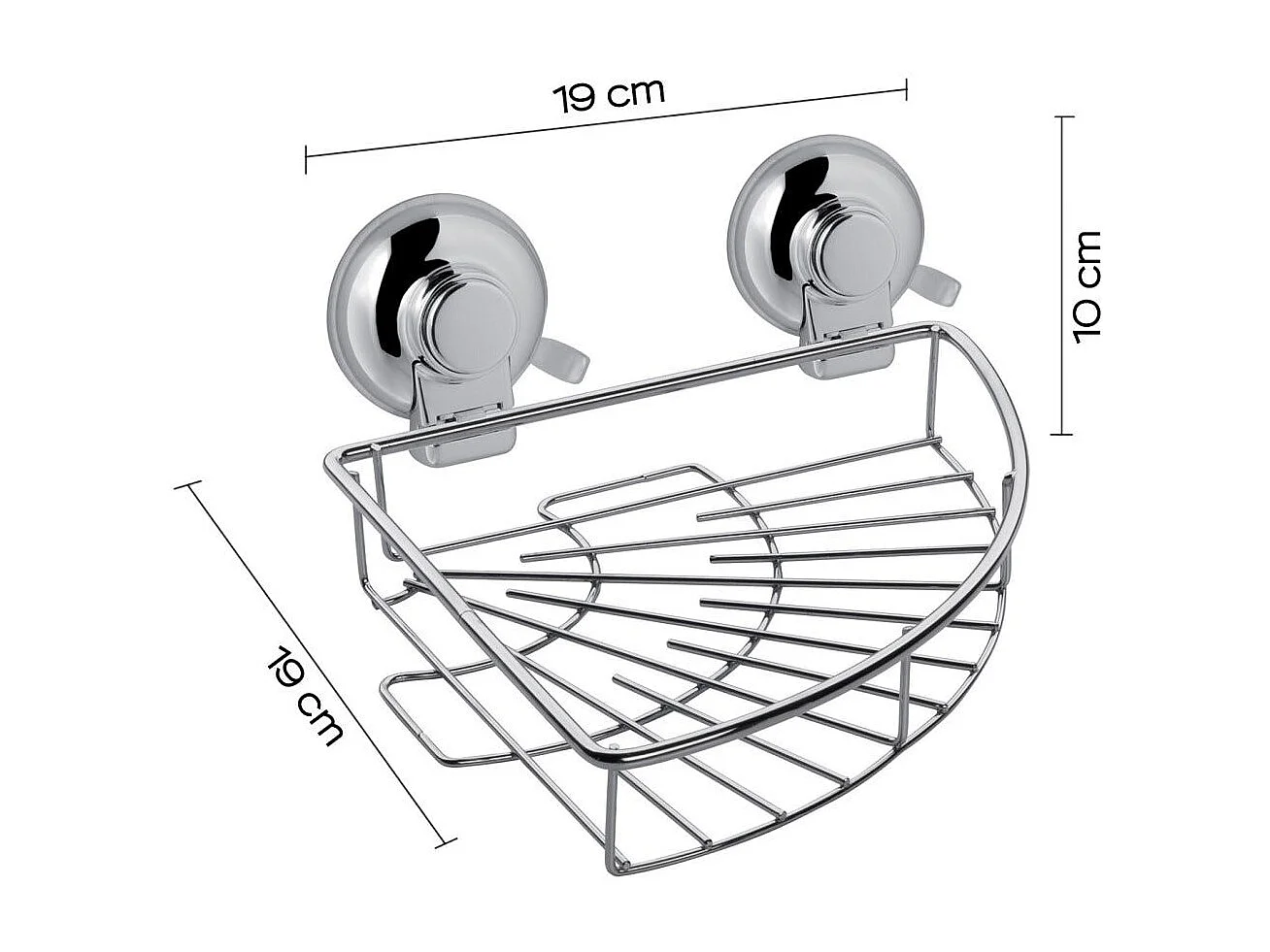 Support D'angle En Métal Chromé Avec Ventouse | Menta