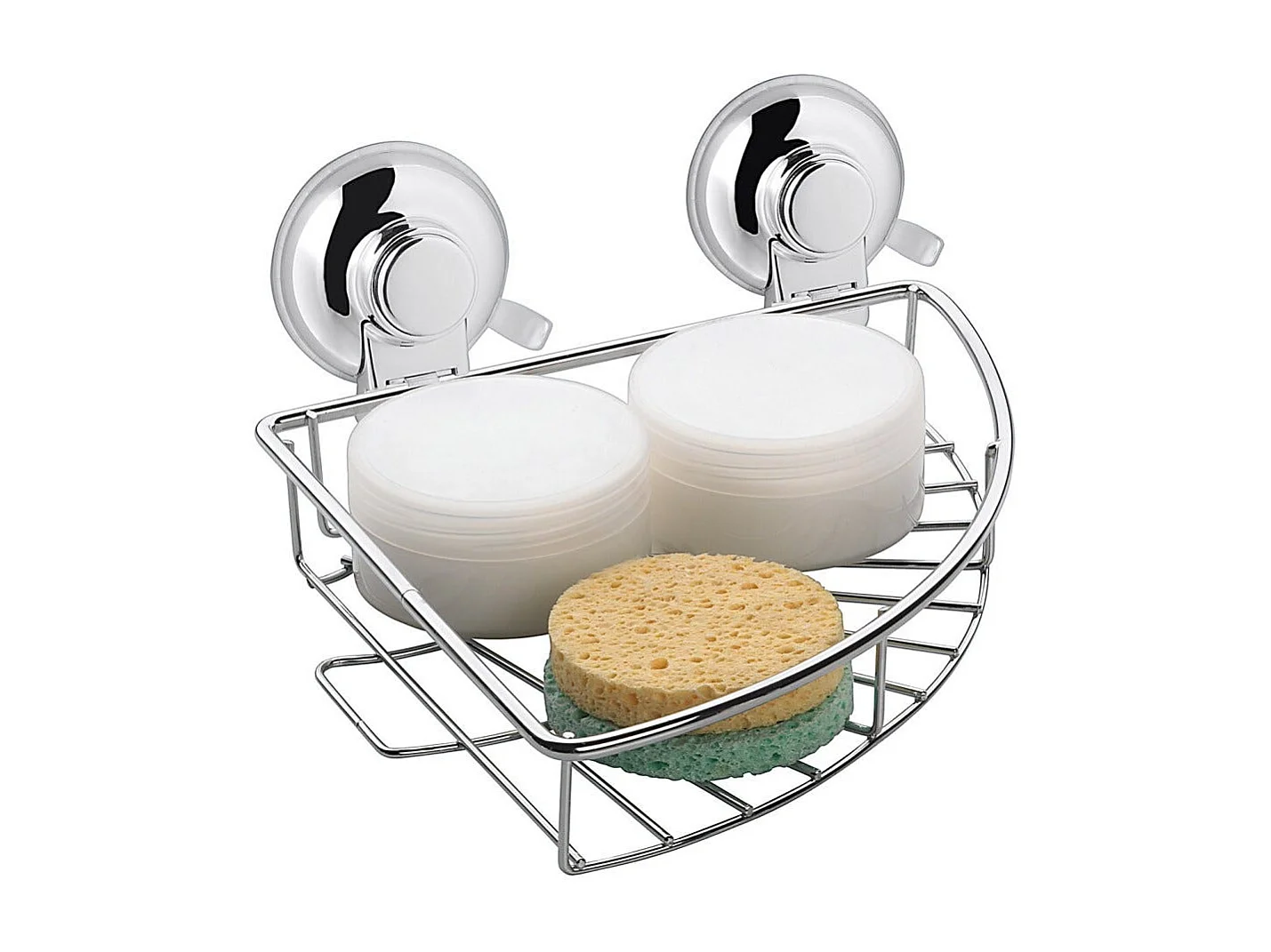 Support D'angle En Métal Chromé Avec Ventouse | Menta