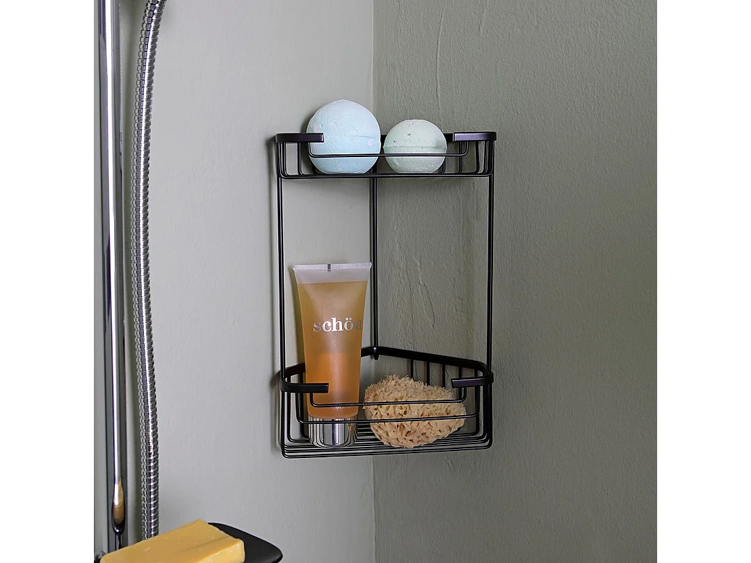 Porte-Savon Double Pour Douche En Fil Noir