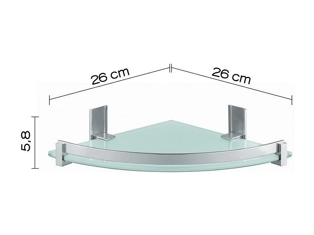 Porte-Objets D'angle Pour Douche En Aluminium Et Verre Trempé | Calatea