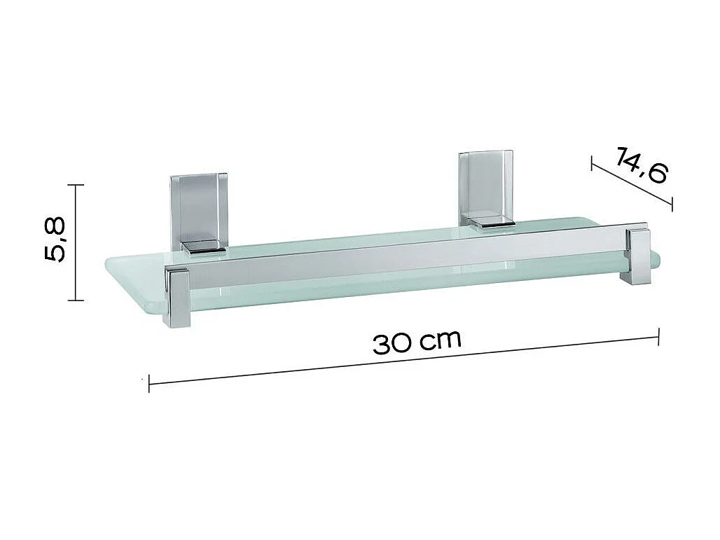 Porte-Objets De Douche Rectangulaire En Verre Et Aluminium | Calatea