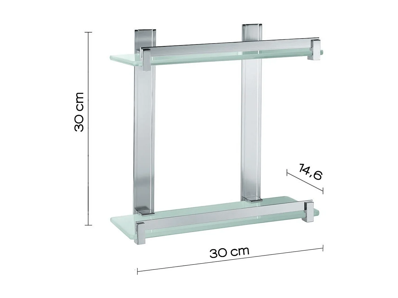 Porte Objets Rectangulaire Double Pour Douche | Calatea