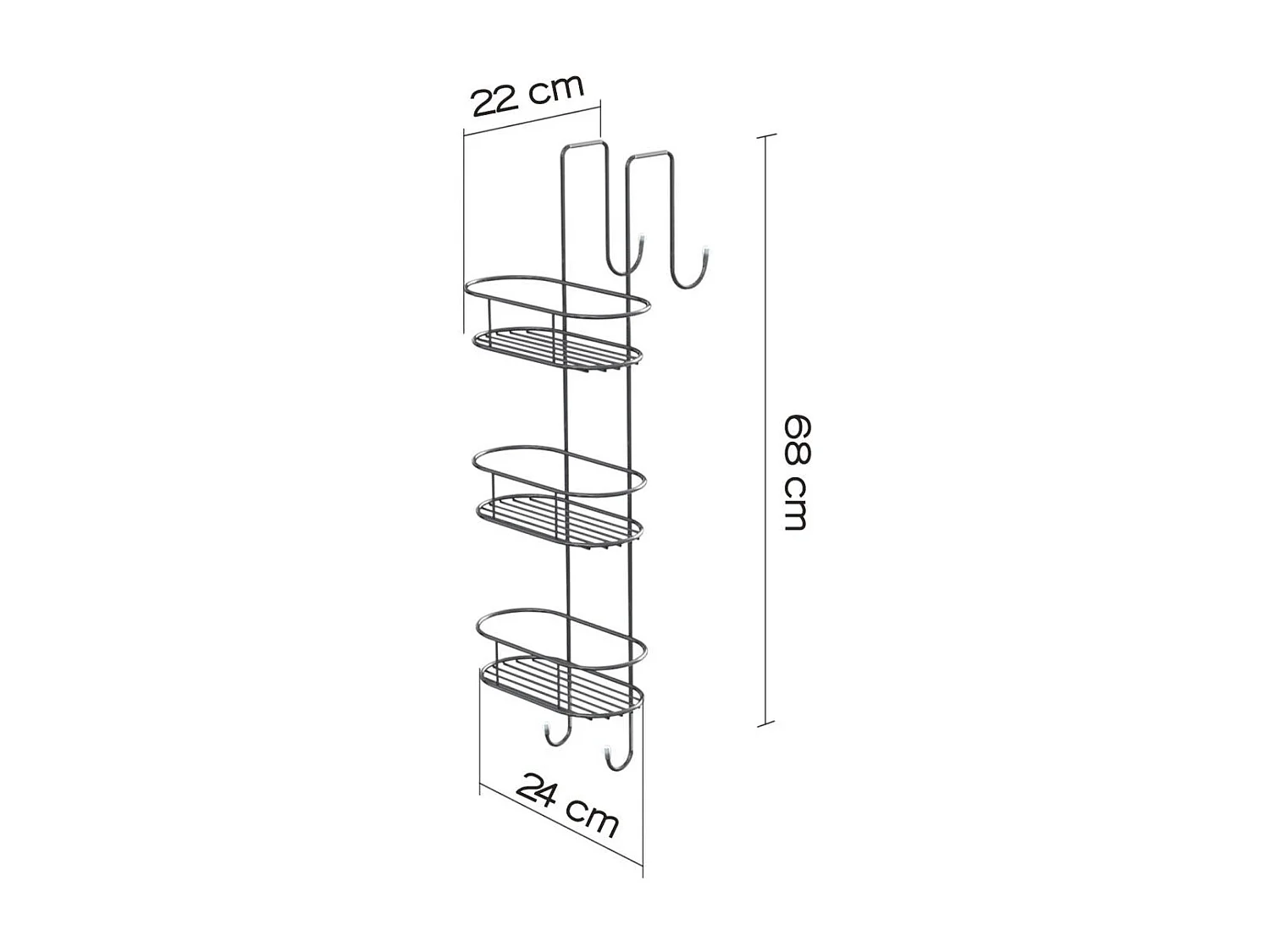 Support De Douche À Suspendre En Métal | Tiglio