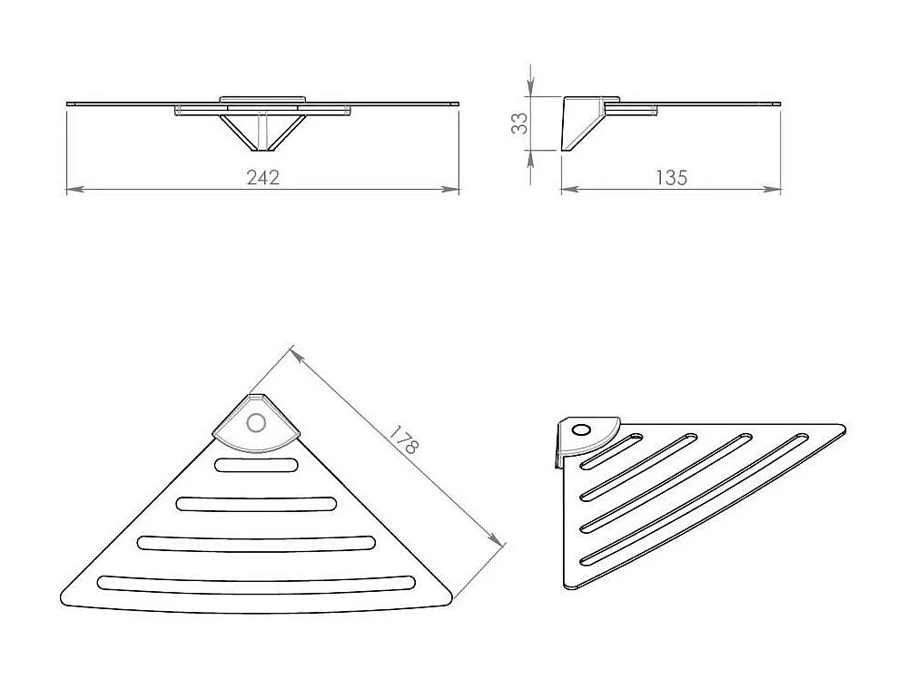 Receveur De Douche D'angle En Acier Inoxydable Chromé