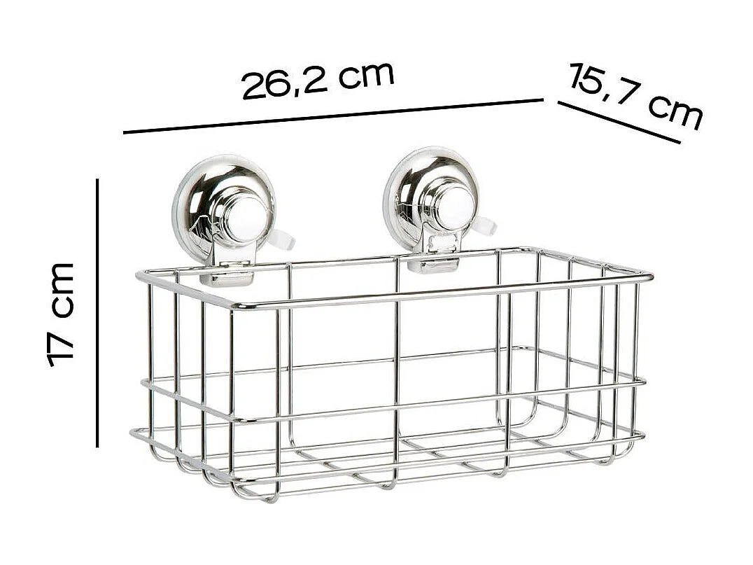 Support De Douche Rectangulaire Avec Fixation Par Ventouse | Menta
