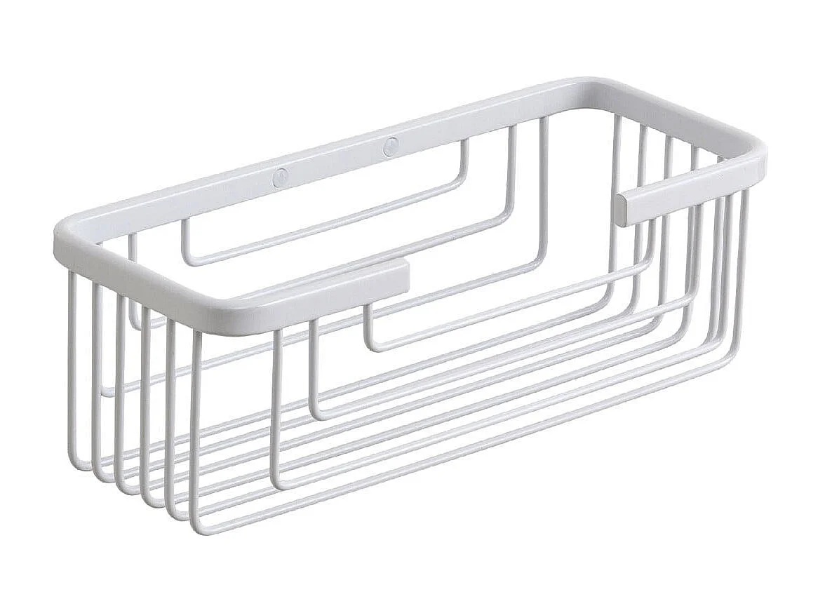 Porte-Objets Pour Douche Rectangulaire En Acier Blanc