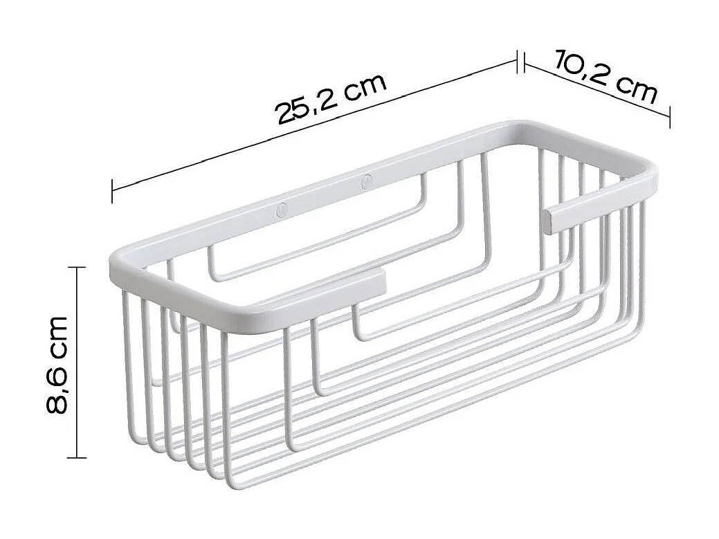 Porte-Objets Pour Douche Rectangulaire En Acier Blanc
