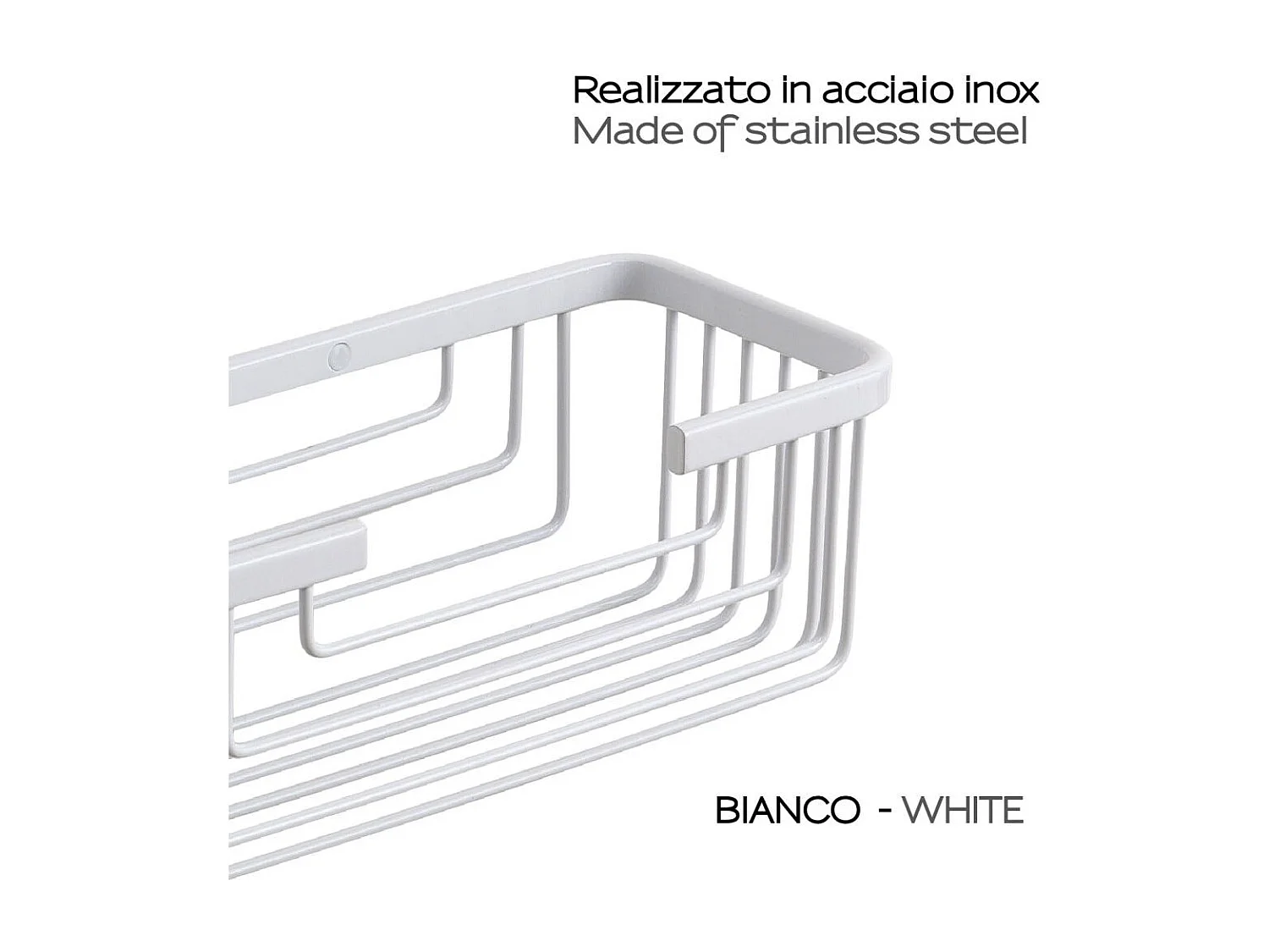 Porte-Objets Pour Douche Rectangulaire En Acier Blanc