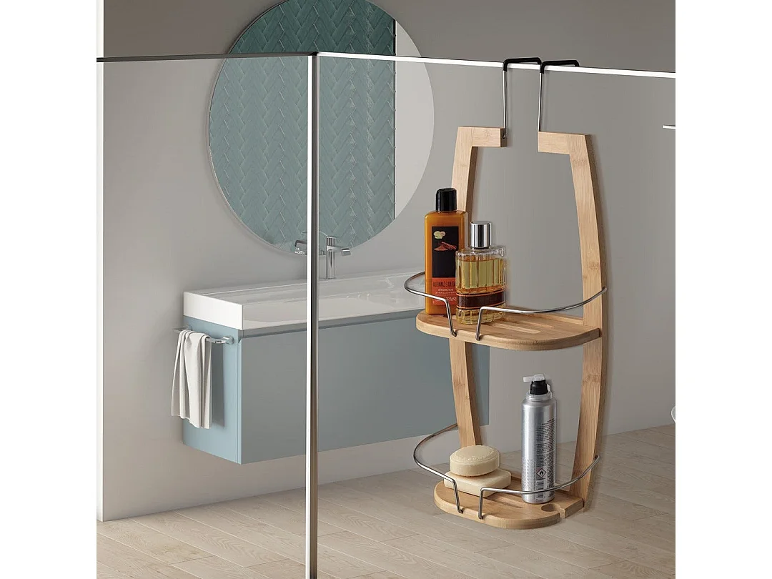 Porte-Objets De Douche En Bambou À Suspendre