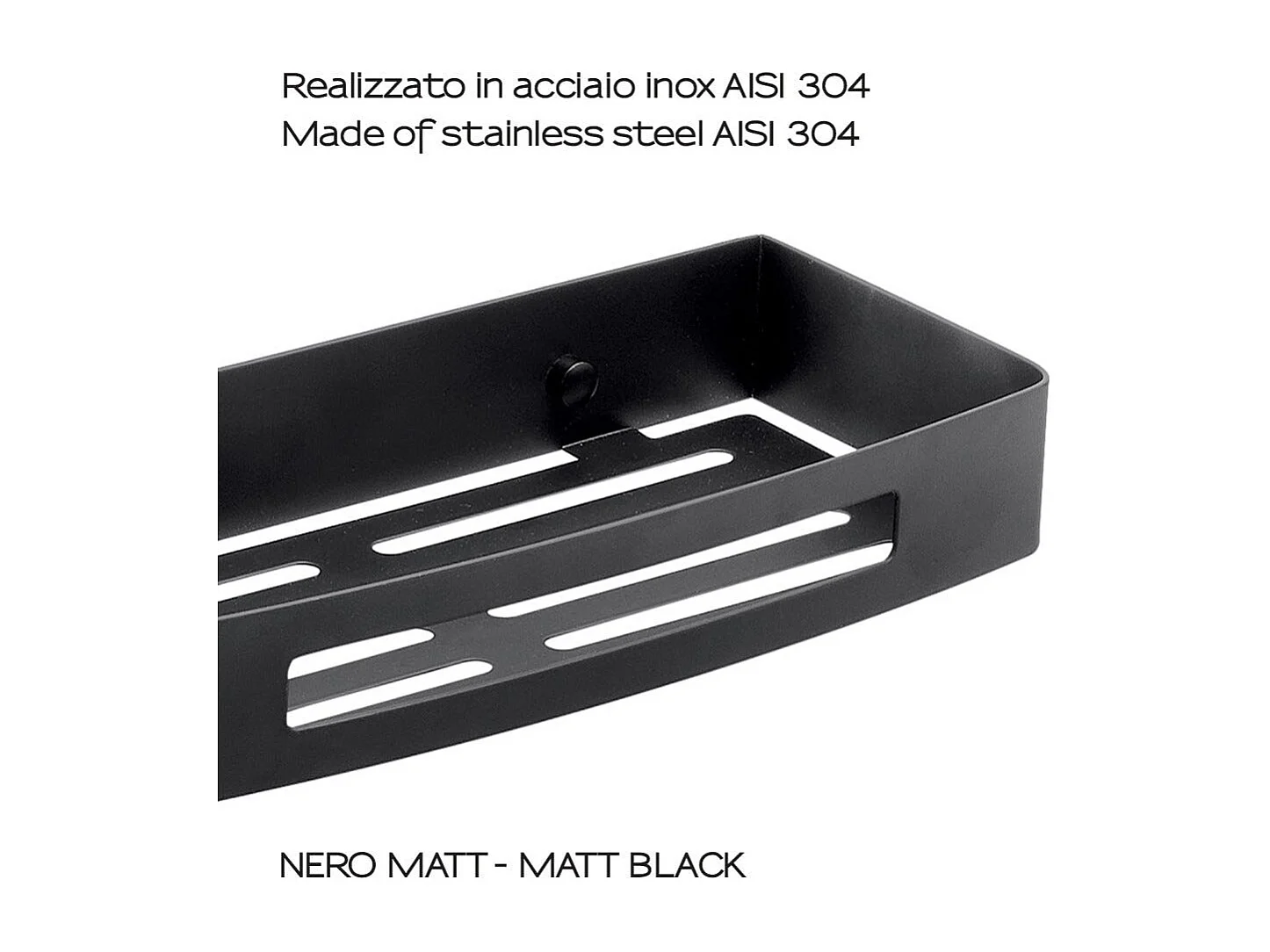 Support De Douche Rectangulaire Noir | Tasso