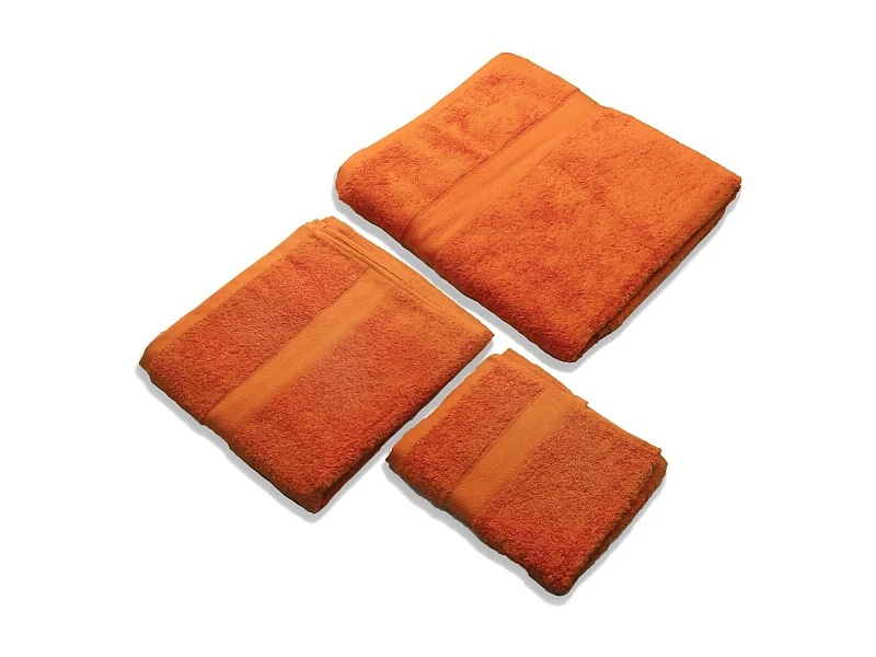 Ensemble Orange De 3 Serviettes En Coton | Teddy