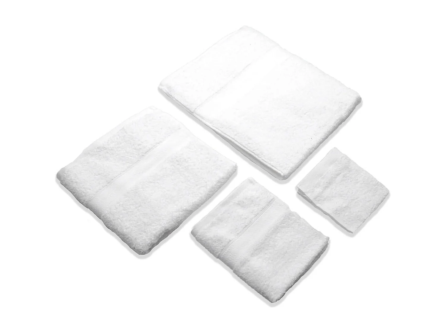 Ensemble De 4 Serviettes De Bain En Coton Blanc | Teddy