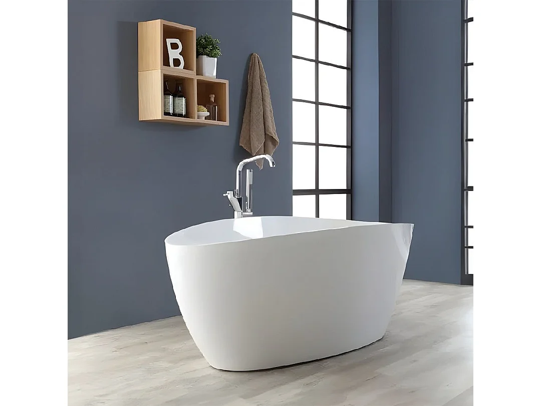 Baignoire En Marbre Recomposé Blanc 150X70x56 Cm |  Rachele