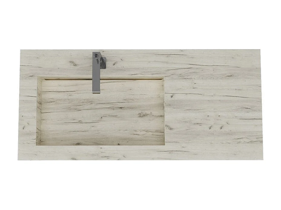 Hpl Lavabo De Salle De Bain Avec Vasque Gauche Chêne Glacé 100Cm