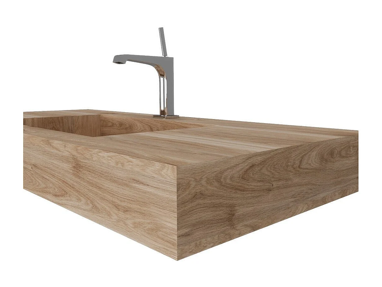 Lavabo De Salle De Bain Hpl 100 Cm À Suspendre En Chêne Miel