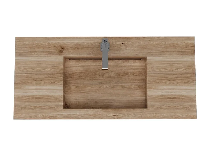 Lavabo De Salle De Bain Hpl 100 Cm À Suspendre En Chêne Miel