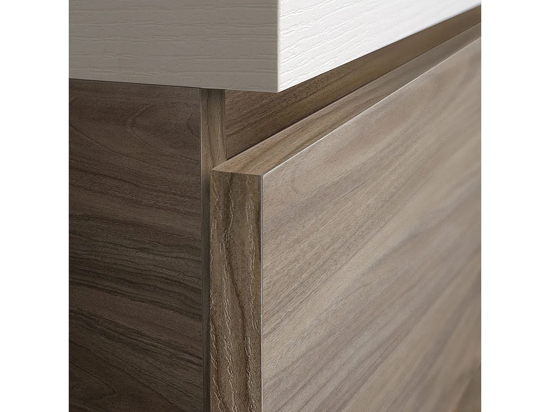 Meuble De Salle De Bain 120Cm Blanc Et Chêne Avec Évier Rectangulaire | Valentina