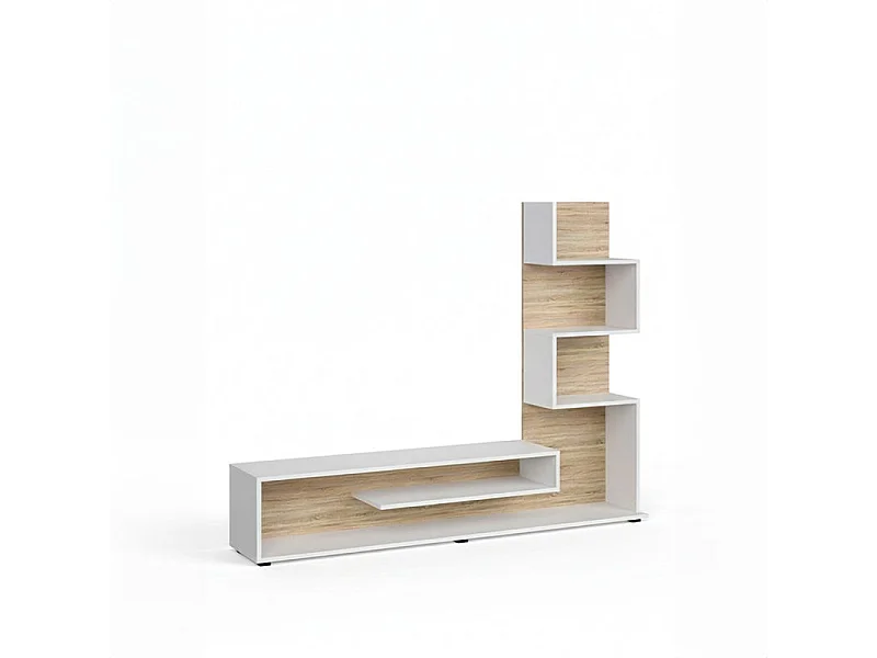 Mueble de salón Moobi en color blanco artik roble canadian y medidas 160 x 124 cm Blanco Artik (Blanco Mate) - Roble Canadian