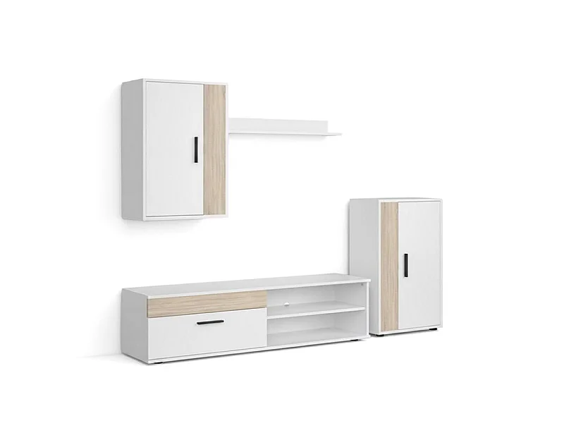 Mobiliário modular para sala de estar Lunet em carvalho branco artik canadiano 190 cm Artik White (Branco mate) - Carvalho canadiano