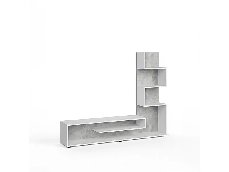 Mueble de salón Moobi en color blanco artik microcemento y medidas 160 x 124 cm Blanco Artik (Blanco Mate) - Microcemento