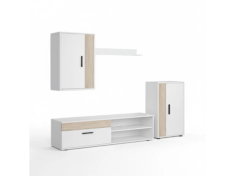 Mobiliário modular para sala de estar Lunet em branco artik aplino 190 cm