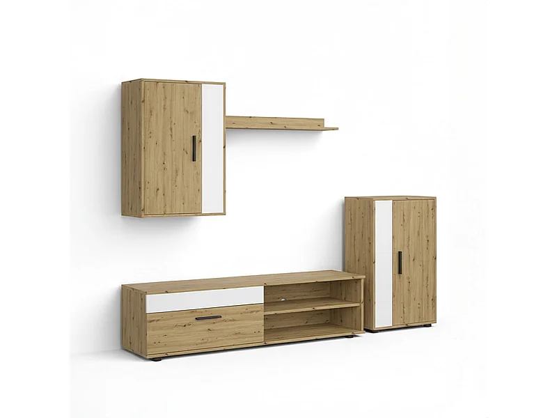 Mobiliário modular para sala de estar Lunet em branco artik aplino 190 cm