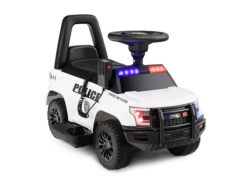 Polizei Elektroauto für Kinder 6V Elektrisches Kinderauto mit Stauraum Weiß