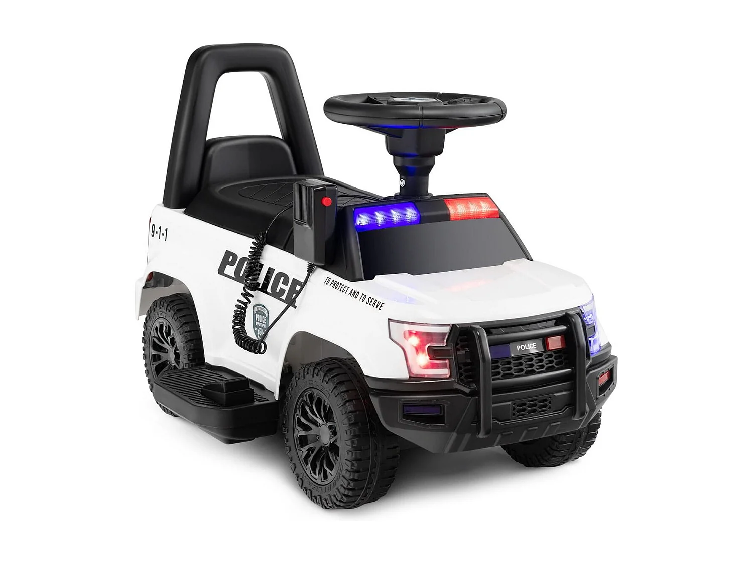 Polizei Elektroauto für Kinder 6V Elektrisches Kinderauto mit Stauraum Weiß