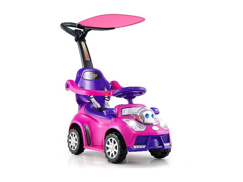 3-in-1 Rutschauto mit Schiebestange Rutschfahrzeug Schiebauto mit Stauraum Rutscher Auto Rosa