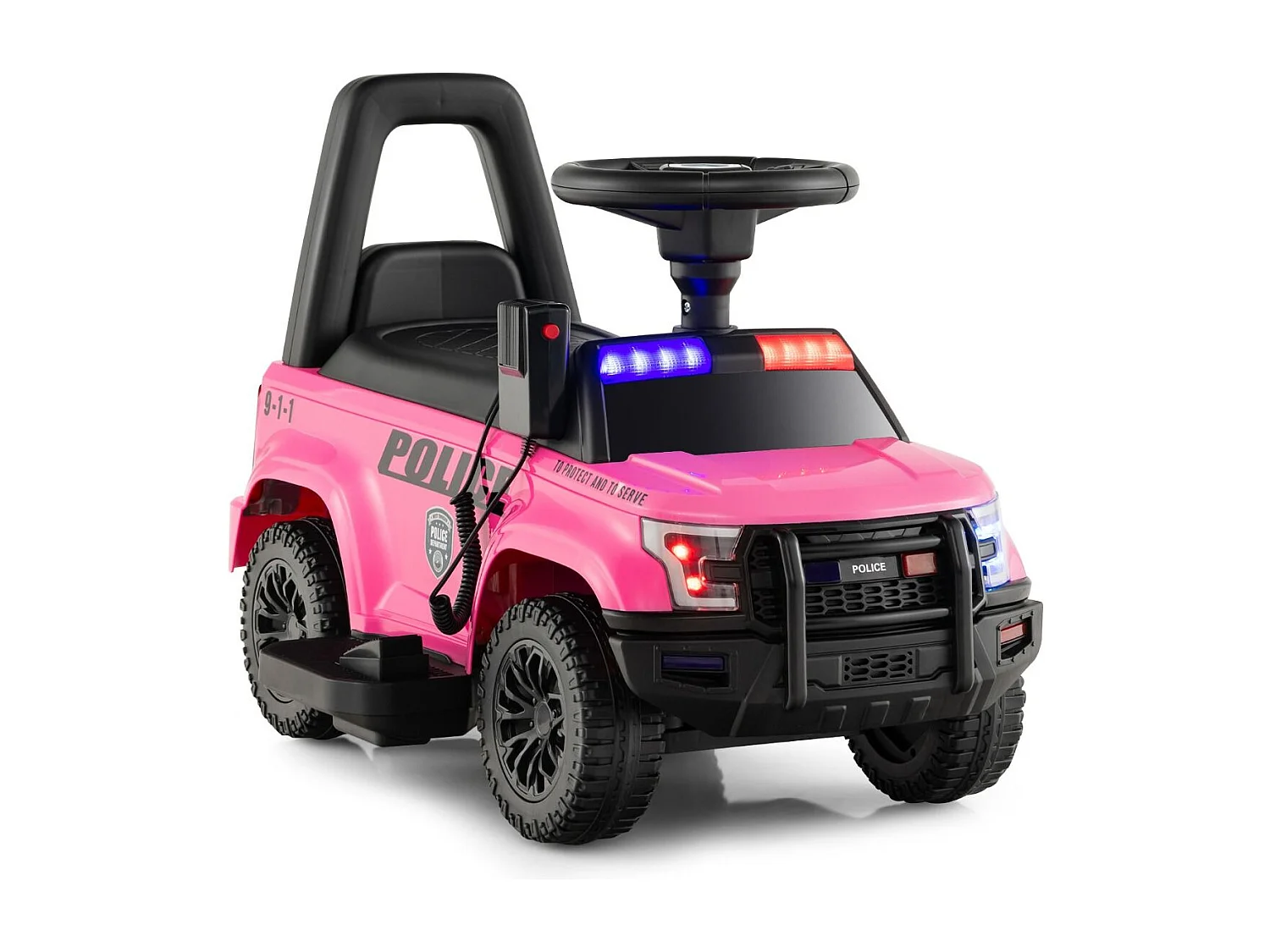 Polizei Elektroauto für Kinder 6V Elektrisches Kinderauto mit Stauraum Rosa