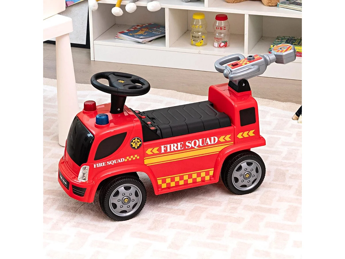 Kinder Feuerwehrauto mit Seifenblasenpistole für Kinder von 18-36 Monaten Rot