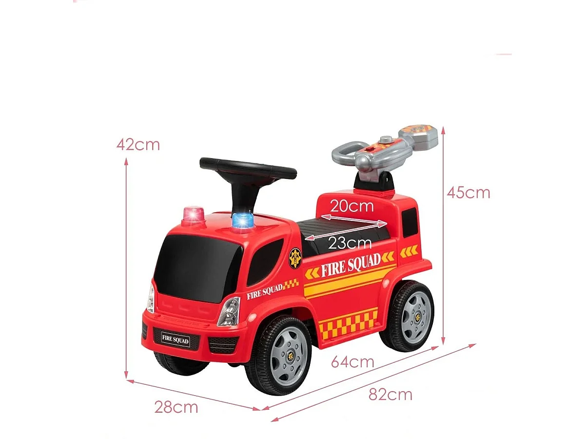 Kinder Feuerwehrauto mit Seifenblasenpistole für Kinder von 18-36 Monaten Rot