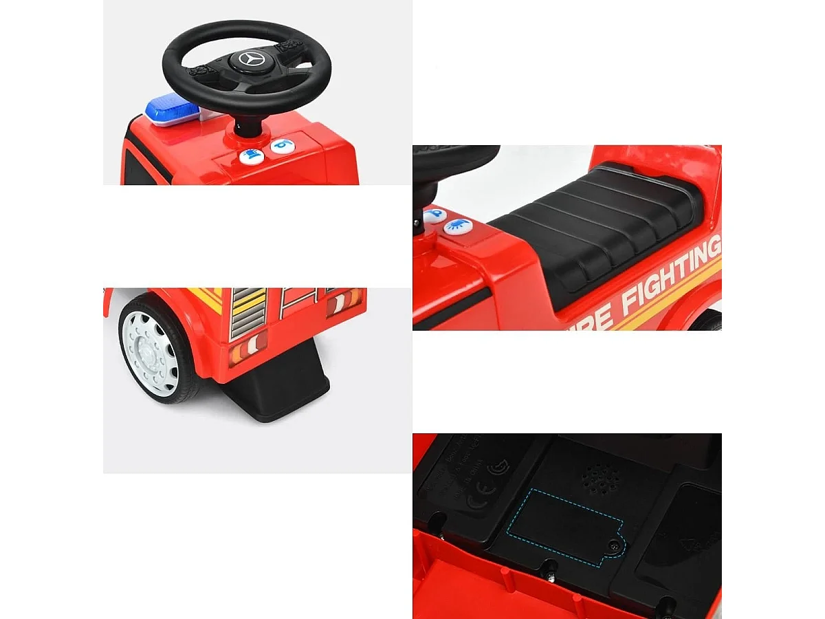 Kinder-Feuerwehrauto lizenzierter Mercedes Benz Schiebeauto 62 x 29 x 43 cm Rot