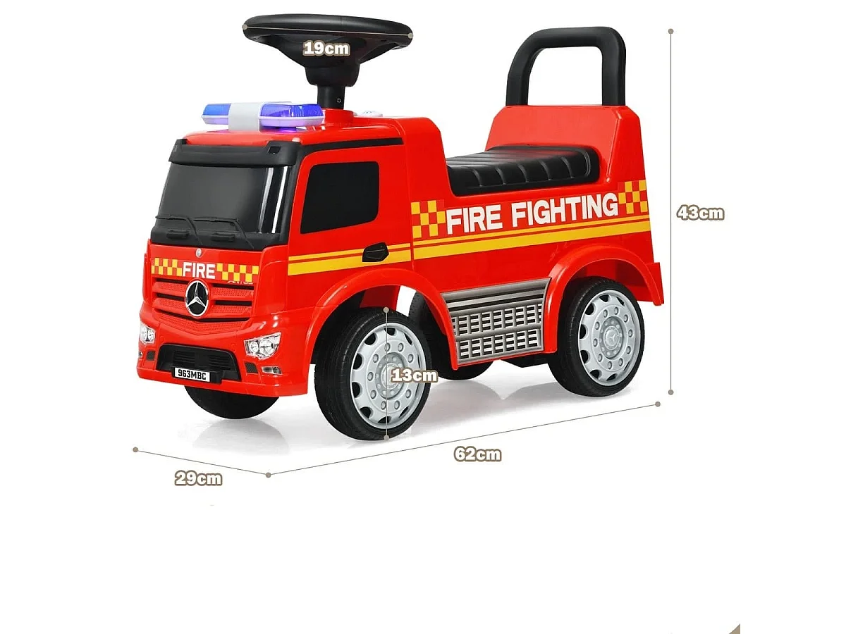 Kinder-Feuerwehrauto lizenzierter Mercedes Benz Schiebeauto 62 x 29 x 43 cm Rot