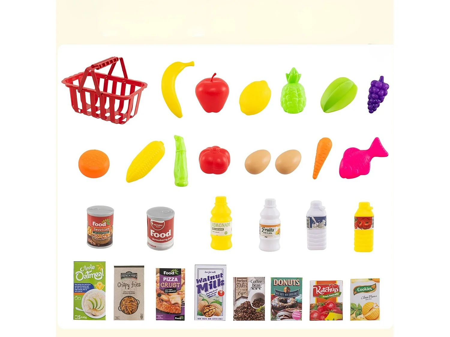 Supermercato da 76 pezzi con carrello della spesa Negozio con bilancia e scanner Negozio blu