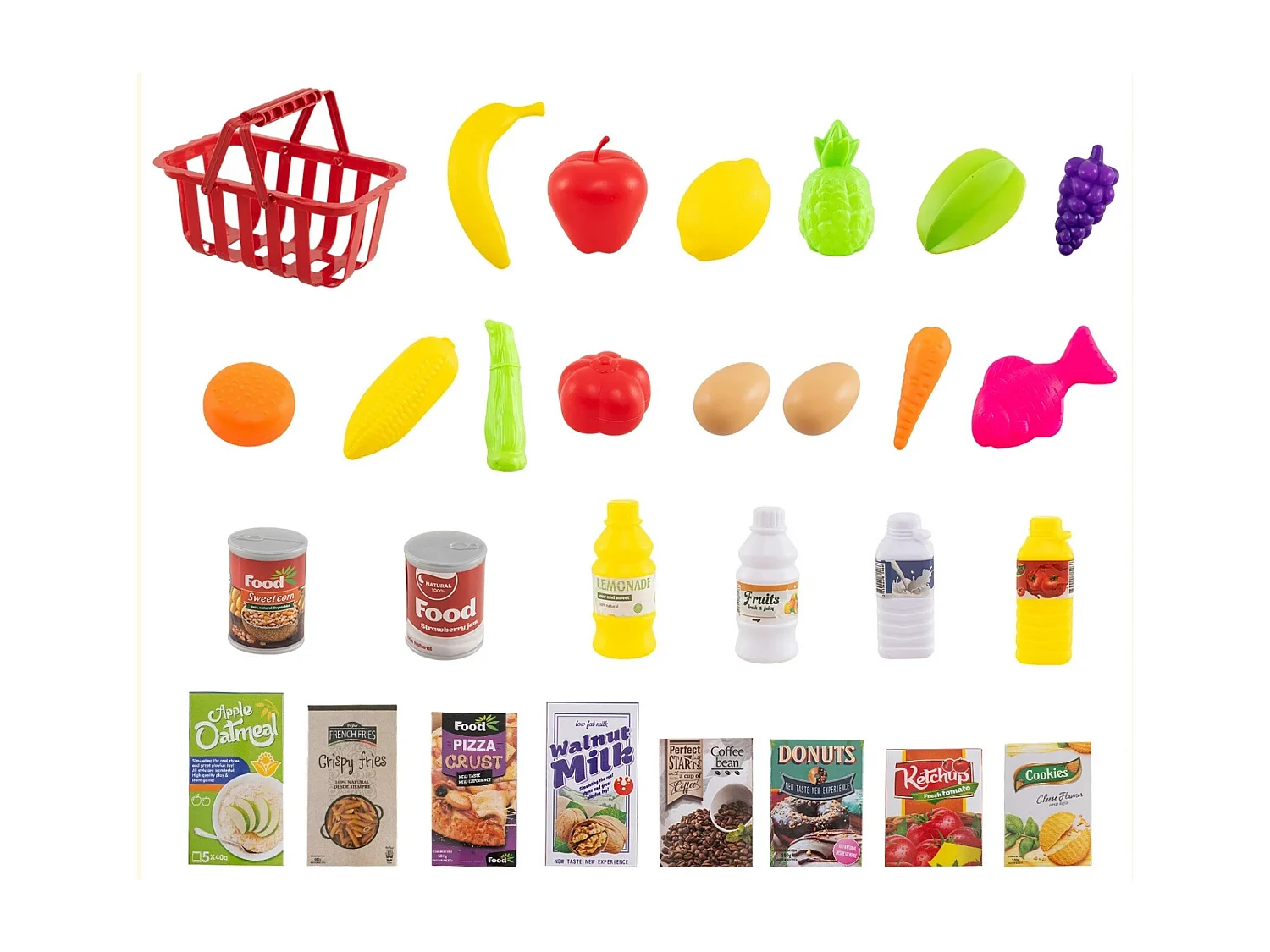 Supermercato da 76 pezzi con carrello della spesa Negozio con bilancia e scanner Negozio di giocattoli Rosa