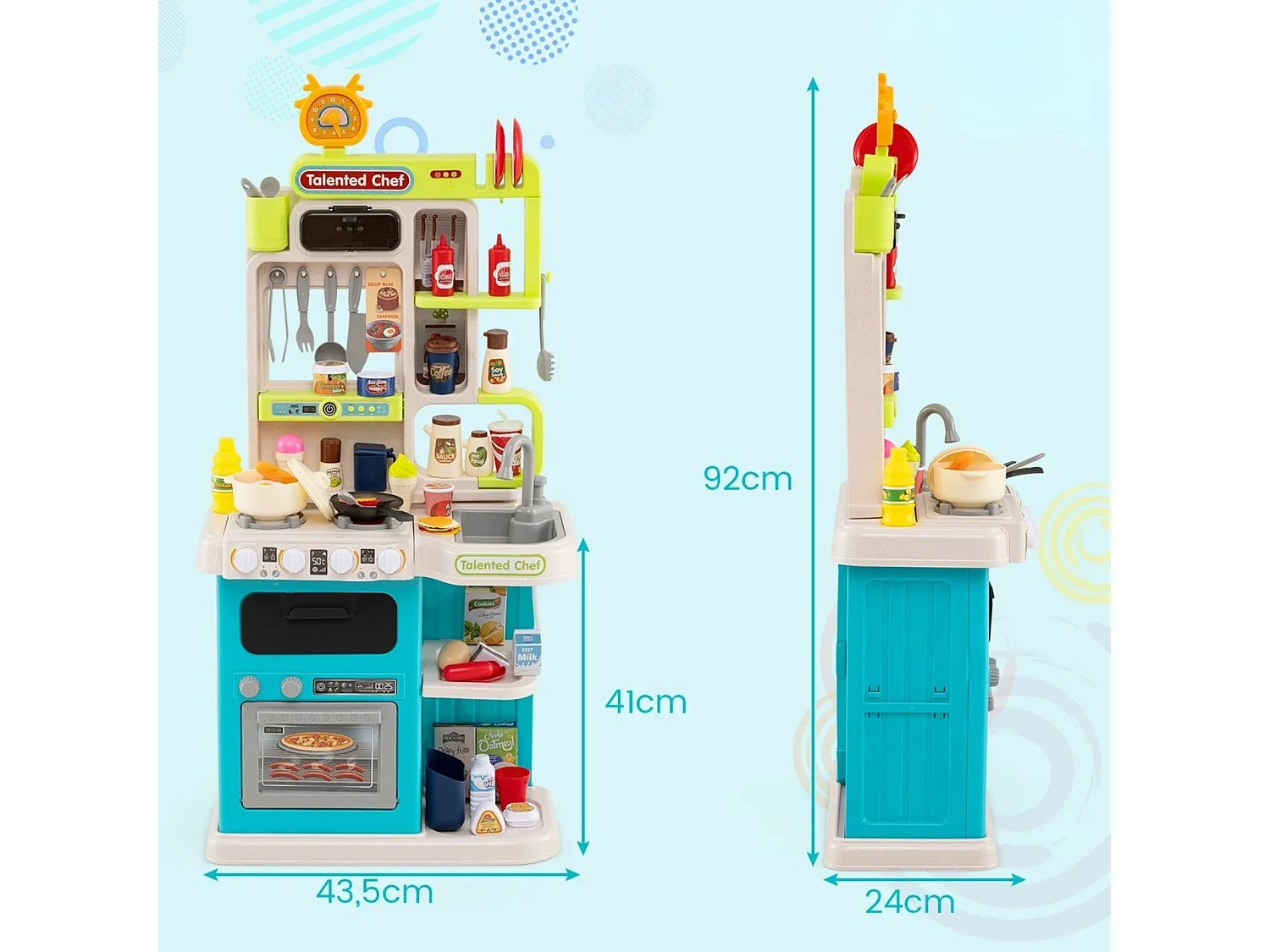 Cucina per bambini con 95 accessori Cucina da gioco Cucina per bambole Cucina giocattolo per bambini a partire da 3 anni Blu