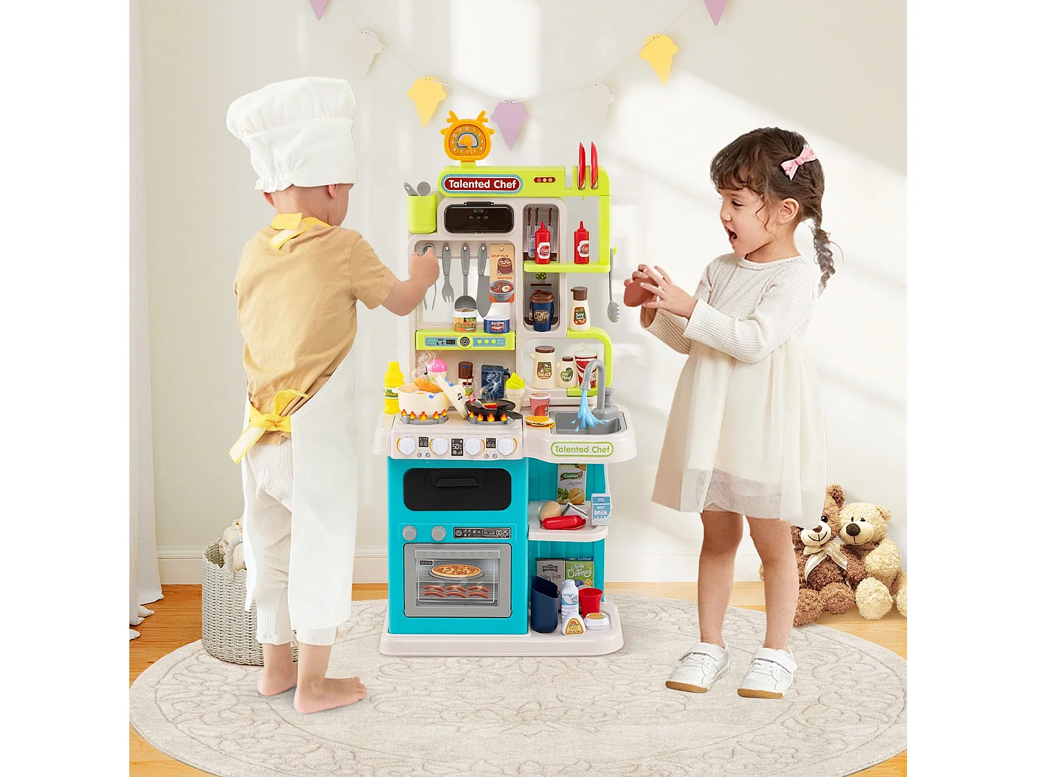 Cucina per bambini con 95 accessori Cucina da gioco Cucina per bambole Cucina giocattolo per bambini a partire da 3 anni Blu