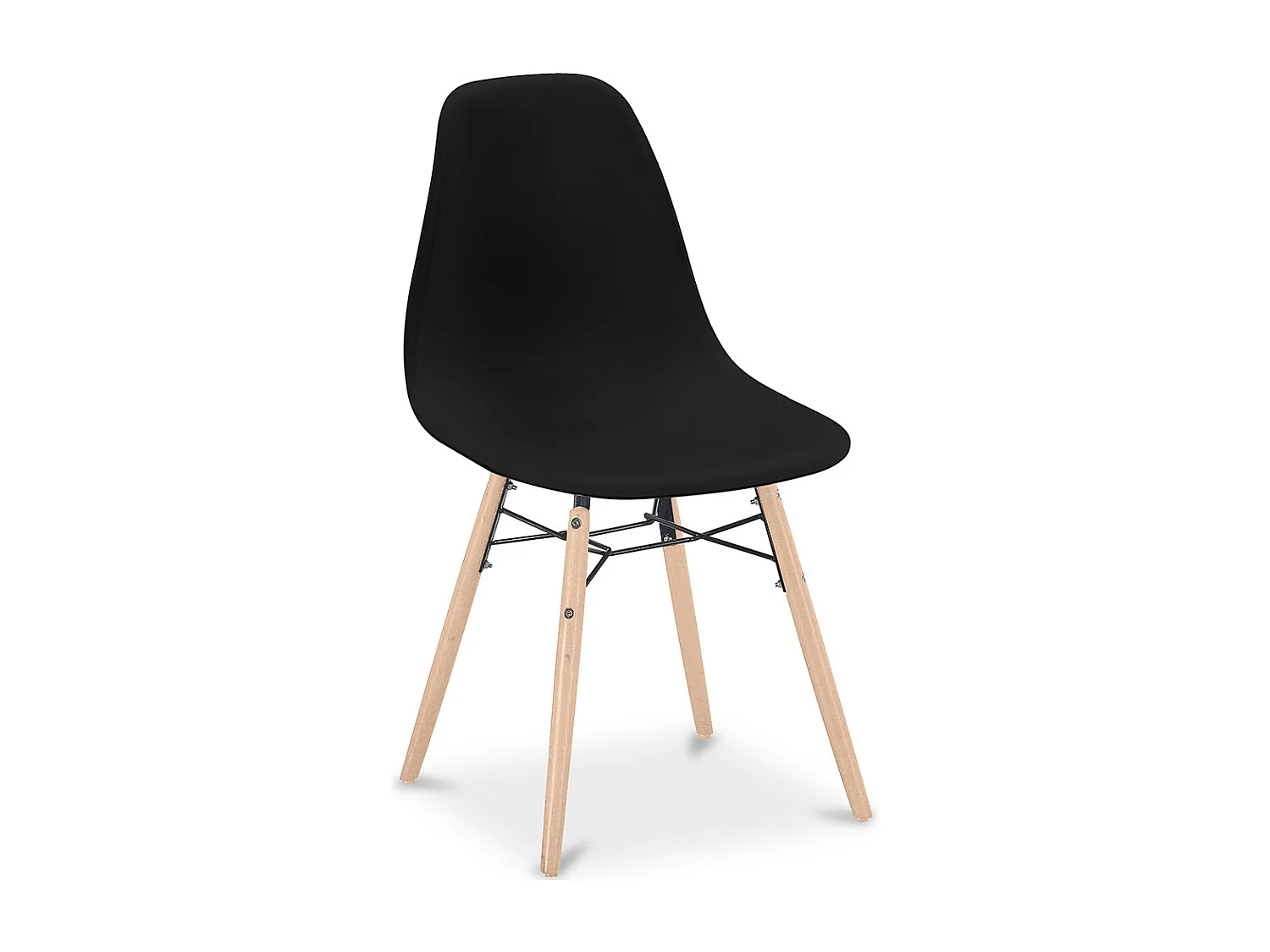 Silla de Comedor - Diseño Escandinavo - Patas de Madera - Skögur Negro