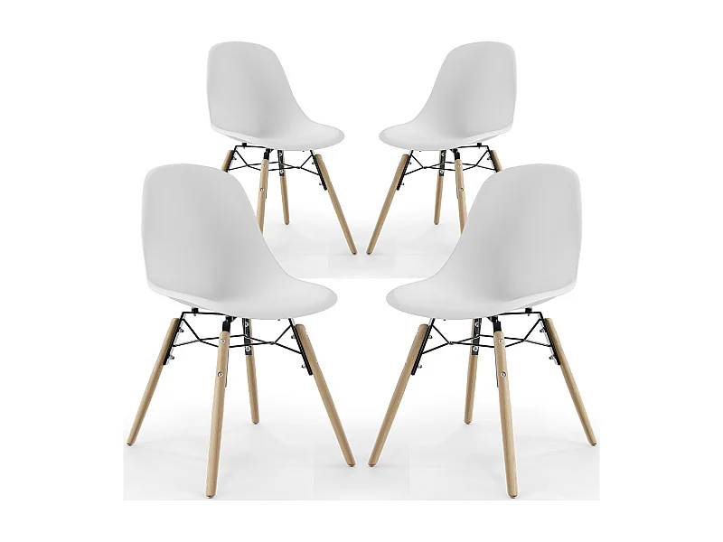 Esszimmerstuhl - Skandinavisches Design - Holzbeine - 4er-Set - Skögur