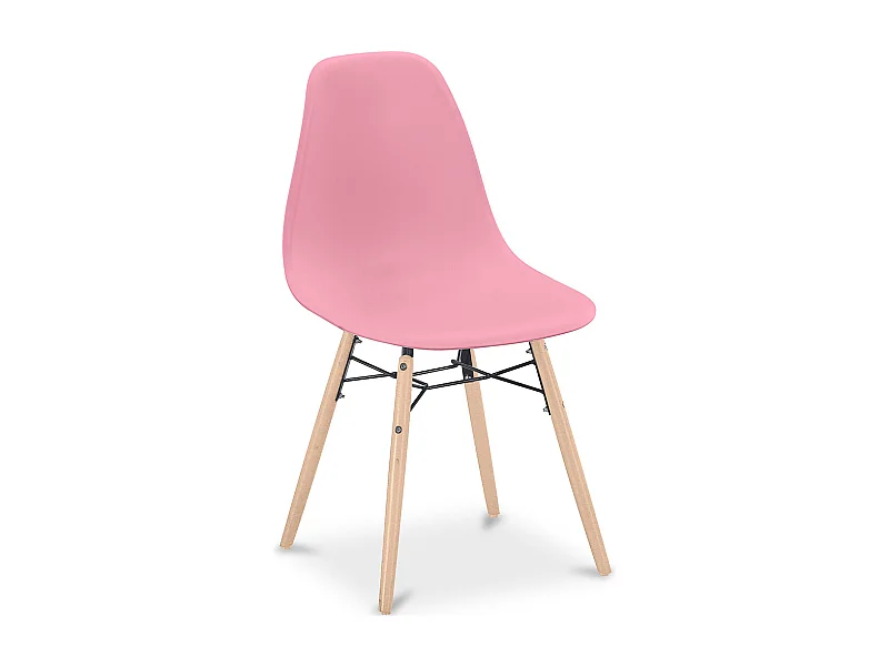 Chaise de Salle à Manger - Design Scandinave - Pieds en Bois - Skögur Rose