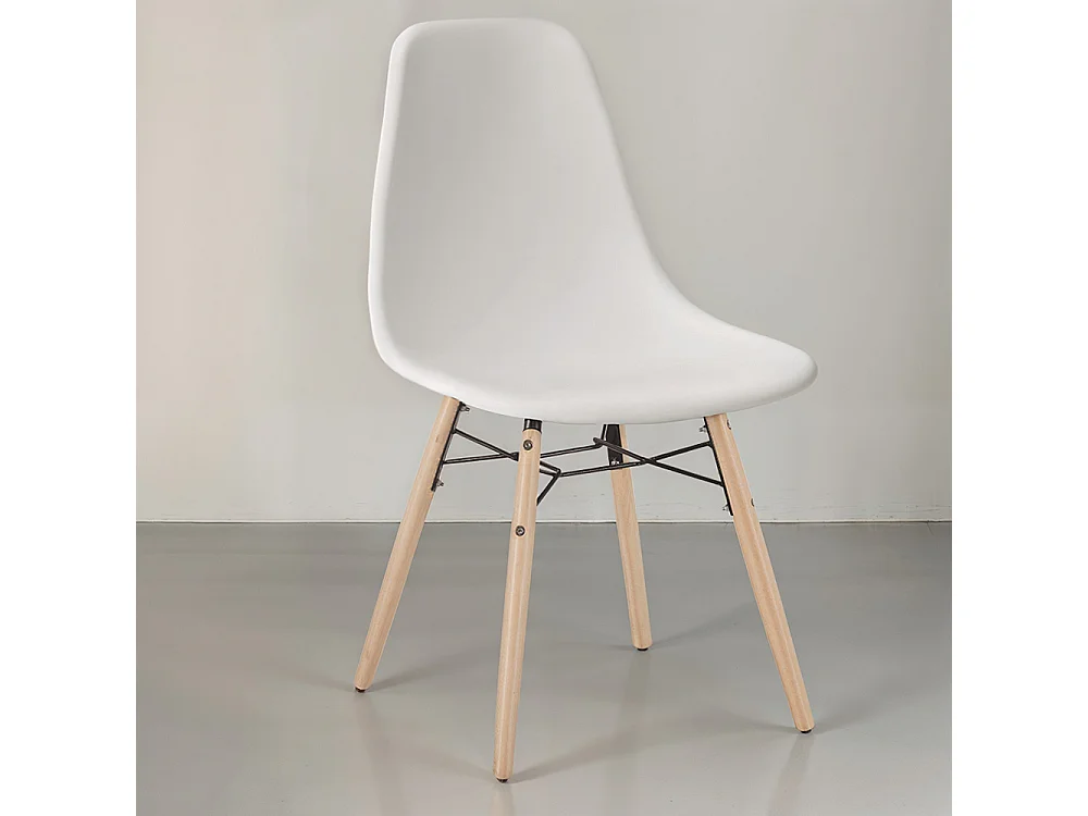 Silla de Comedor - Diseño Escandinavo - Patas de Madera - Skögur Amarillo