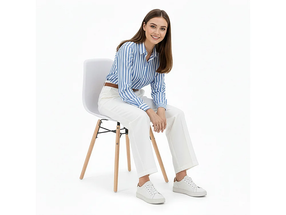 Chaise de Salle à Manger - Design Scandinave - Pieds en Bois - Skögur Blanc